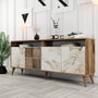 Hanah Home Milan Consola de Nogal y Blanco